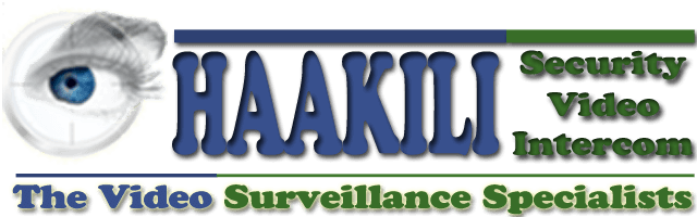 Haakili Logo located at the top of the page. Design includes a human eye, to represent security and the words, Haakili Security Video Intercom, The Video Surveillance Specialists.